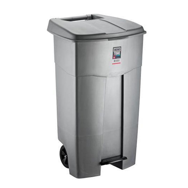 Bora Plastik Pedallı Çöp Kovası, 125 L, Gri