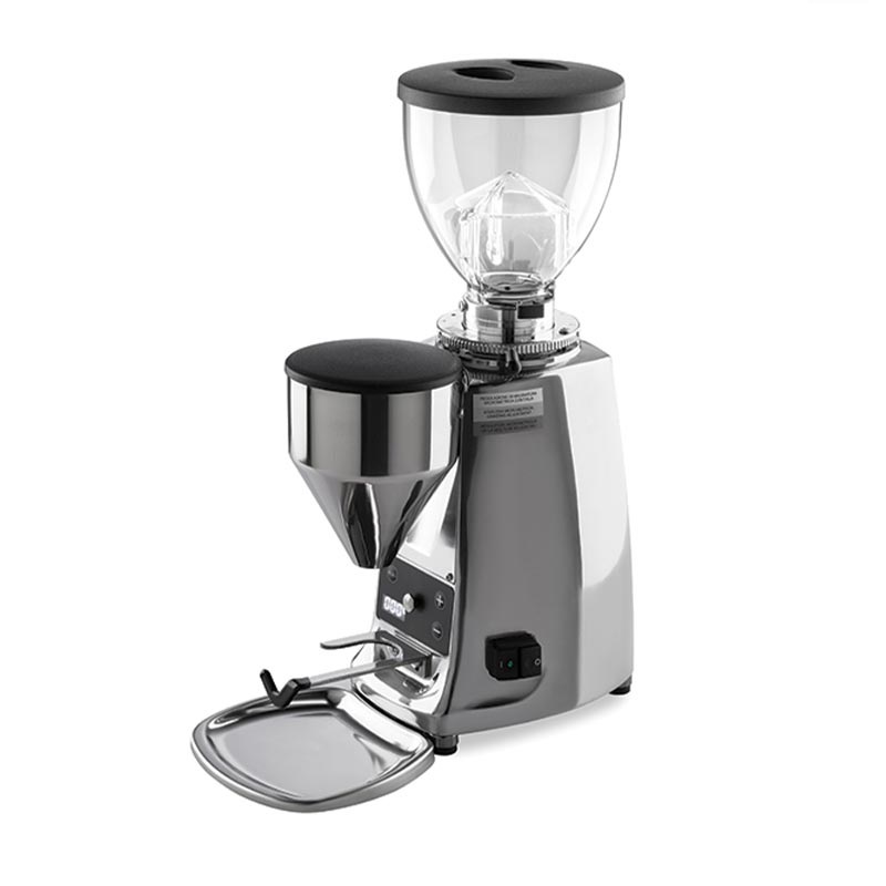 Mazzer Mini Electronic B On Demand Kahve Değirmeni, Parlak Alüminyum