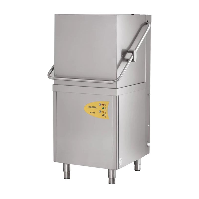 Ndustrio WZ-100 RDP Giyotin Tip Bulaşık Makinesi, Detejan ve Parlatıcı Pompalı, 1000 tabak/saat