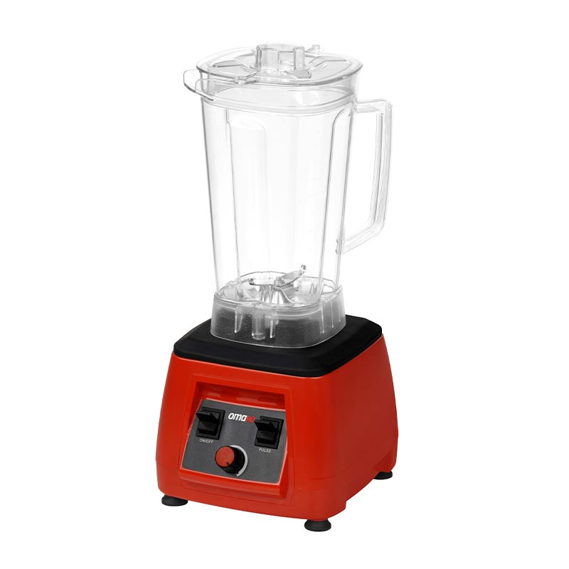 Omake BLE02 E11 Buz Kırıcı Manuel Bar Blender, Şeffaf Kapak, 3 L, 2200 W, Kırmızı