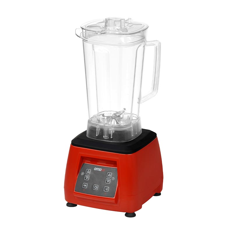 Omake BLE02 E15 Buz Kırıcı Dijital Bar Blender, Şeffaf Kapak, 3 L, 2200 W, Kırmızı