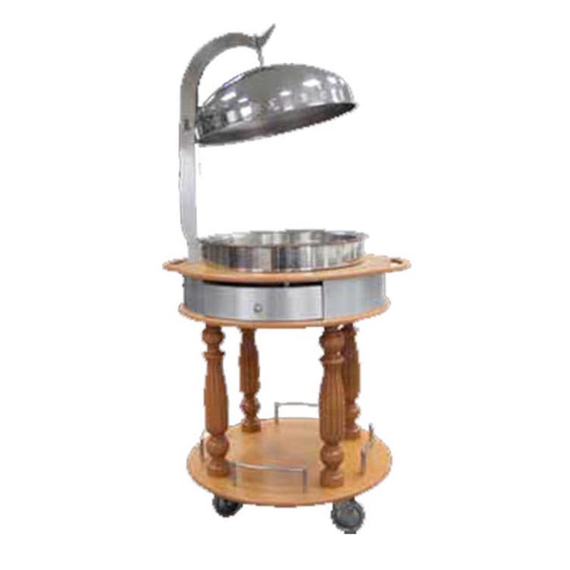 Öztiryakiler Ahşap Chafing Dish Servis Arabası, 90 cm