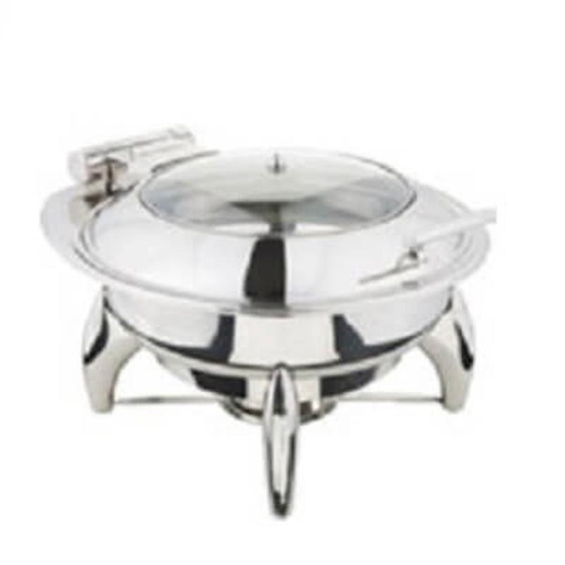 Öztiryakiler Ayaklı Dikdörtgen Cam Kapaklı Chafing Dish, GN 2/3, 6 L