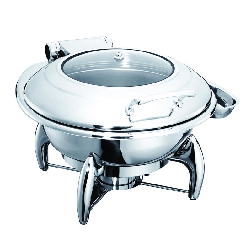 Öztiryakiler Yuvarlak Ayaklı Cam Kapaklı Chafing Dish, 6 L