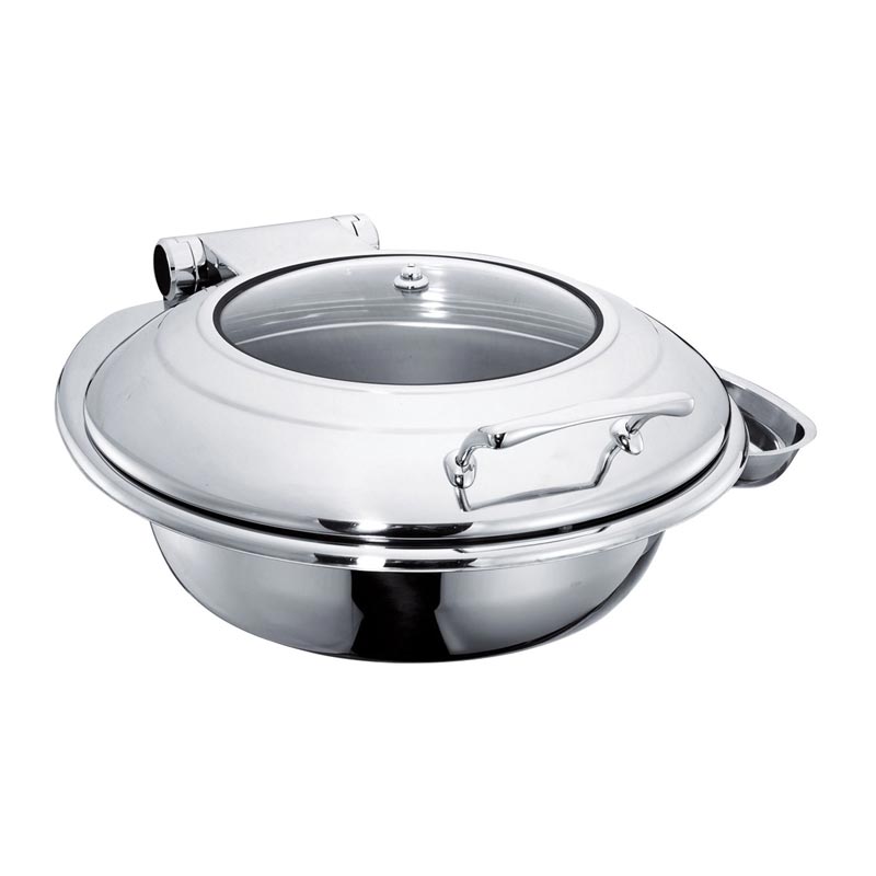 Öztiryakiler Yuvarlak Cam Kapaklı Chafing Dish, 6 L