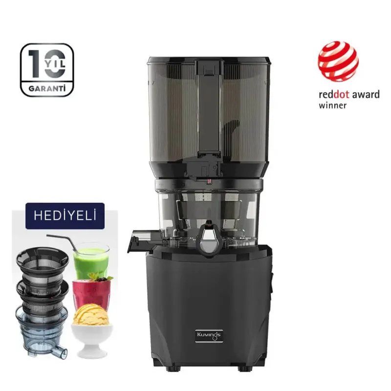 Kuvings AUTO10MB  Slow Juicer Katı Meyve Sıkacağı, Koyu Kırmızı