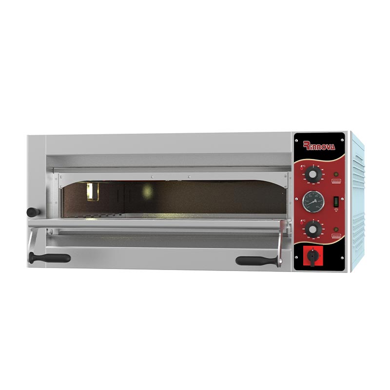 Rinnova E4351AS Taş Kaplamalı Analog Kontrollü Pizza Fırını, 4 Pizza Kapasiteli, 72x72 cm, Elektrikli