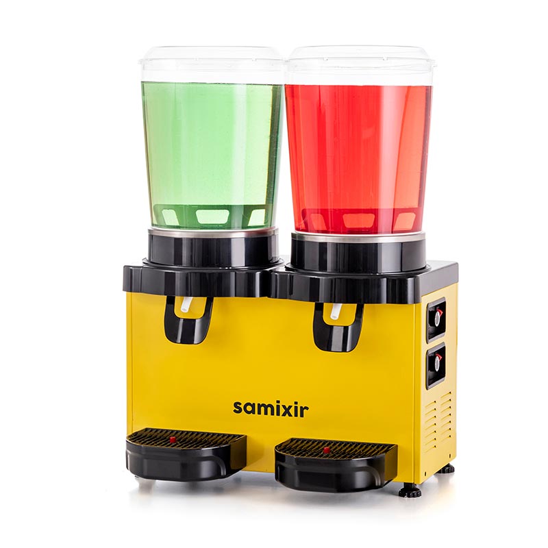 Samixir MM20 Panaromik Twin Soğuk İçecek Dispenseri, 10 L+10 L, Sarı