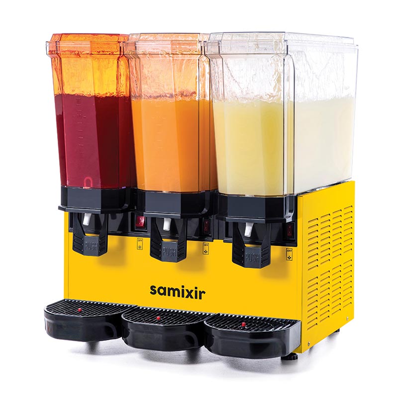 Samixir 60.SS Triple Klasik Fıskiyeli Soğuk İçecek Dispenseri, 20+20+20 L, Sarı