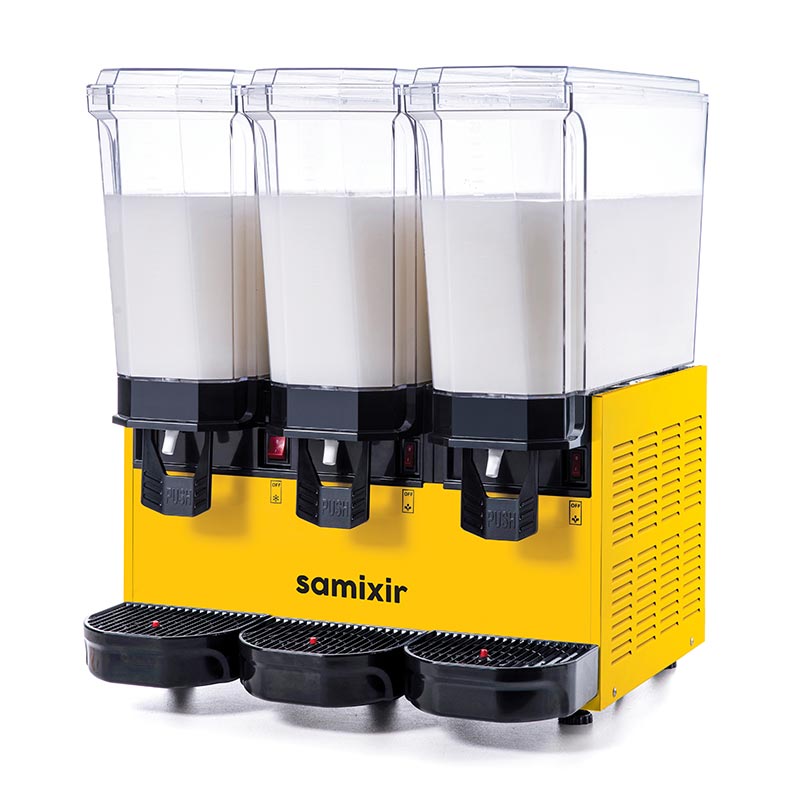 Samixir 60.MM Triple Klasik Karıştırıcılı Soğuk İçecek Dispenseri, 20+20+20 L, Sarı